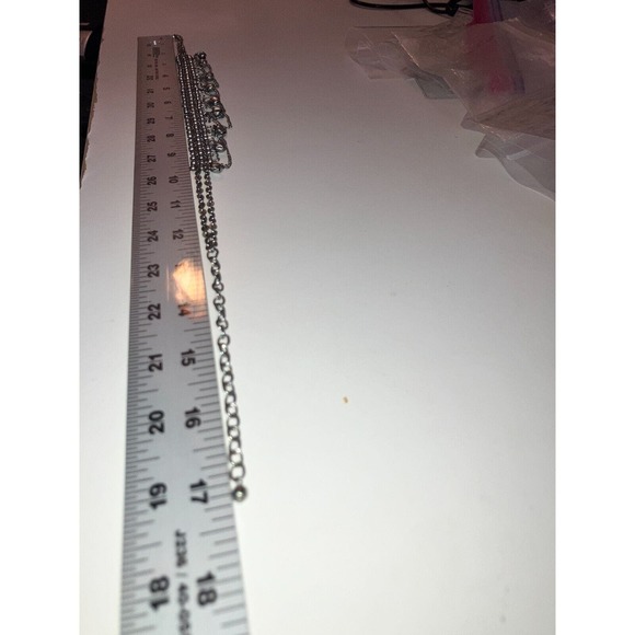 Multilayered Silver-Tone Chains Dangling Bells 17.25 Inch Choker Necklace! - Picture 7 of 7